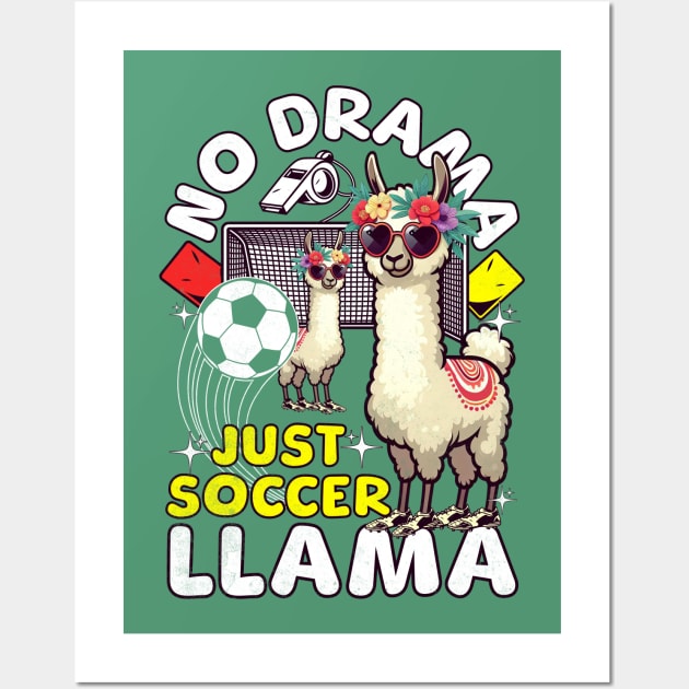 Soccer Girl Llama Wall Art by alcoshirts